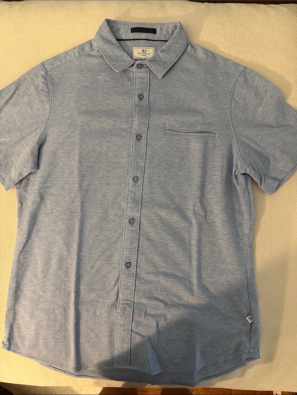 NWOT 7 Diamonds Men's Light Blue Short Sleeve Button-Down Shirt